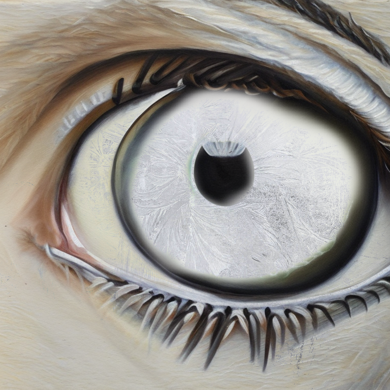 painting of a white eye